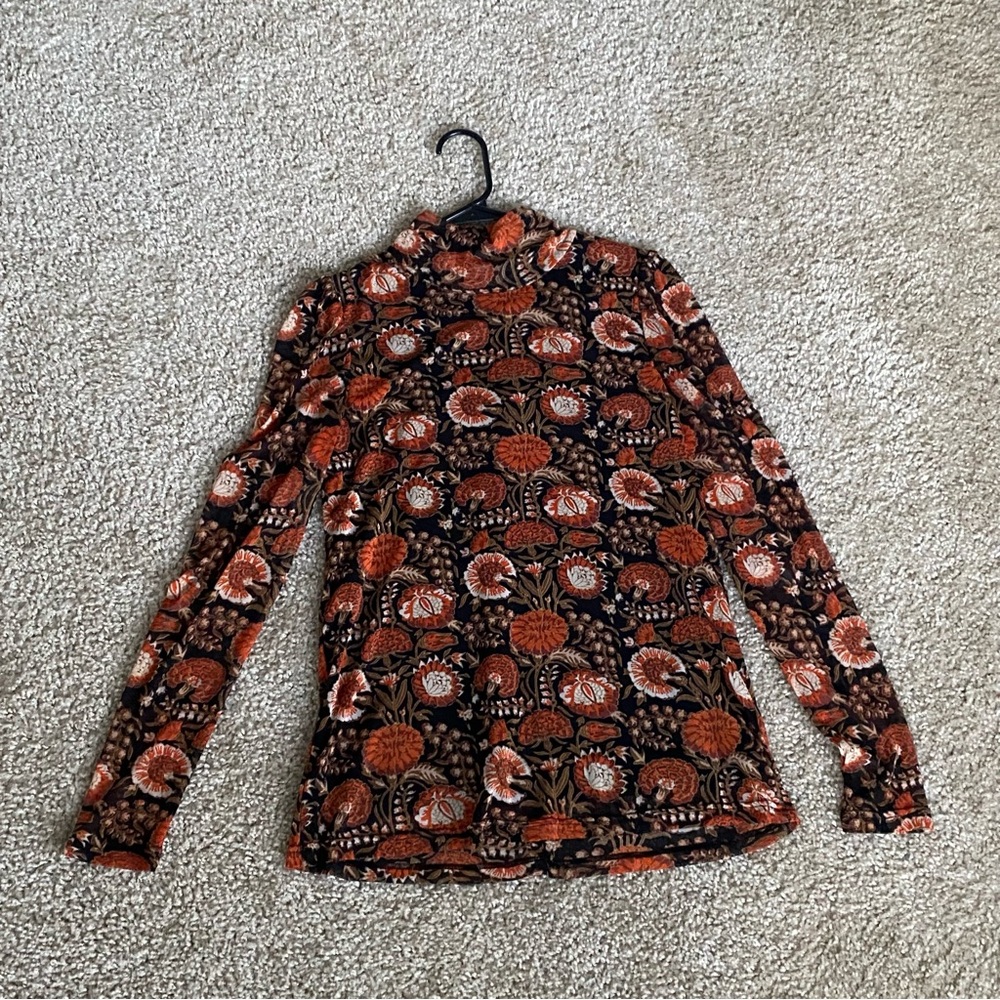 Jane and Delancey Floral Blouse - Orange and Black